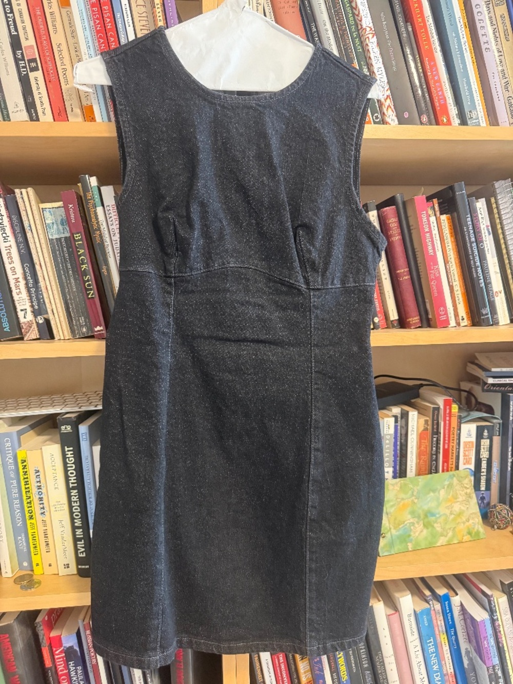 Zara mini black denim dress